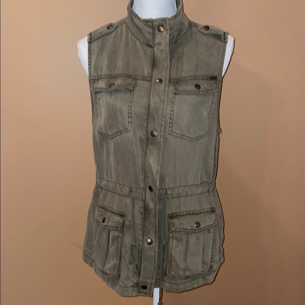 NWT Max Jeans Women's Lt Olive Utility Vest Medium